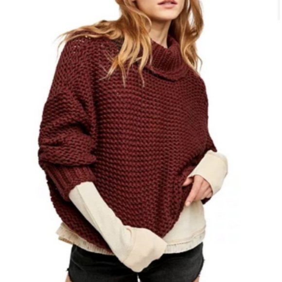 NWOT Free People My Only Sunshine Sweater - Winter Berry - XS - Picture 1 of 3